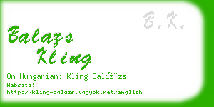 balazs kling business card